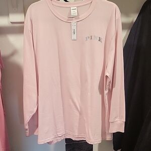 PINK Victoria's Secret Light Pink Crewneck Long Sleeve Tee